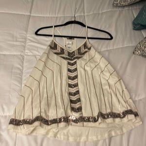 NWT Sequin cream color tank top